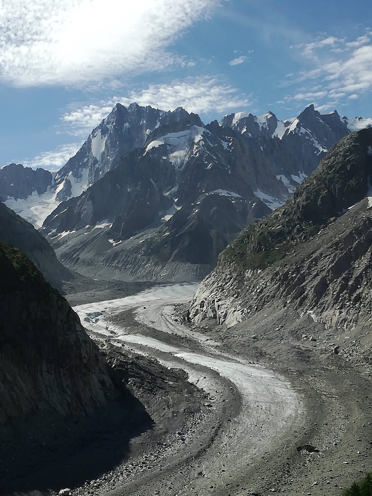 the mer de glace, with the Grand Jorasses in the left background